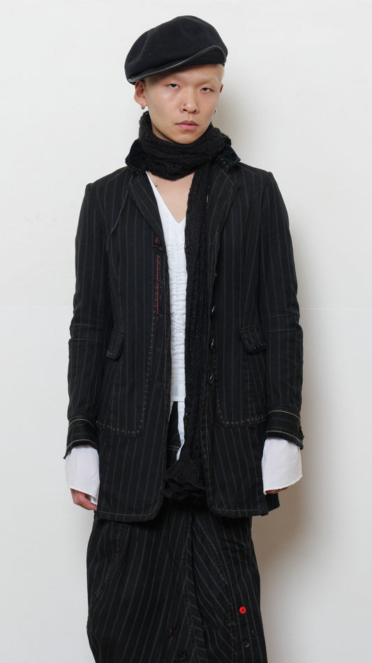 Marithè François Girbaud striped avantgarde suit