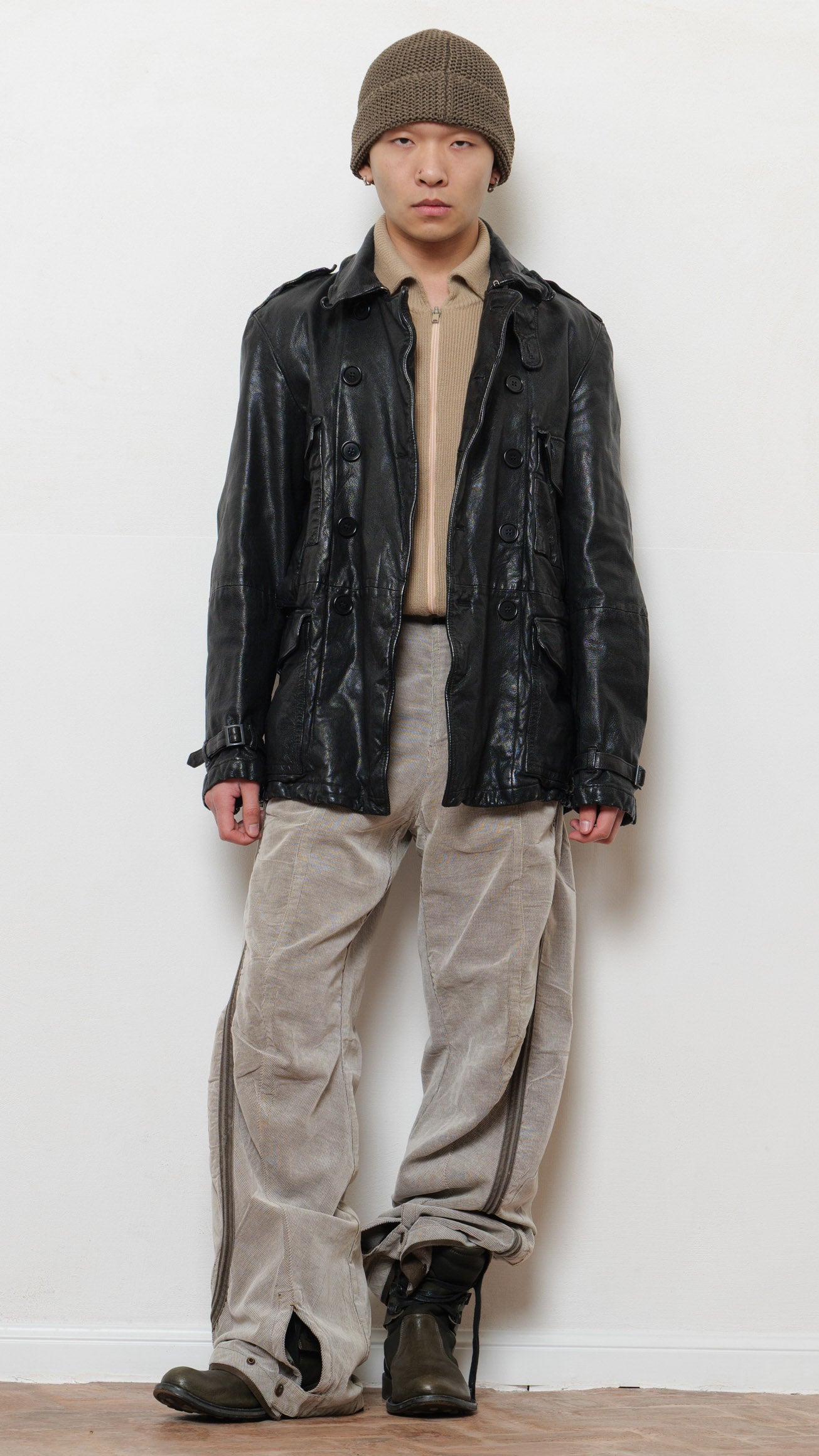 C.P Company black leather coat