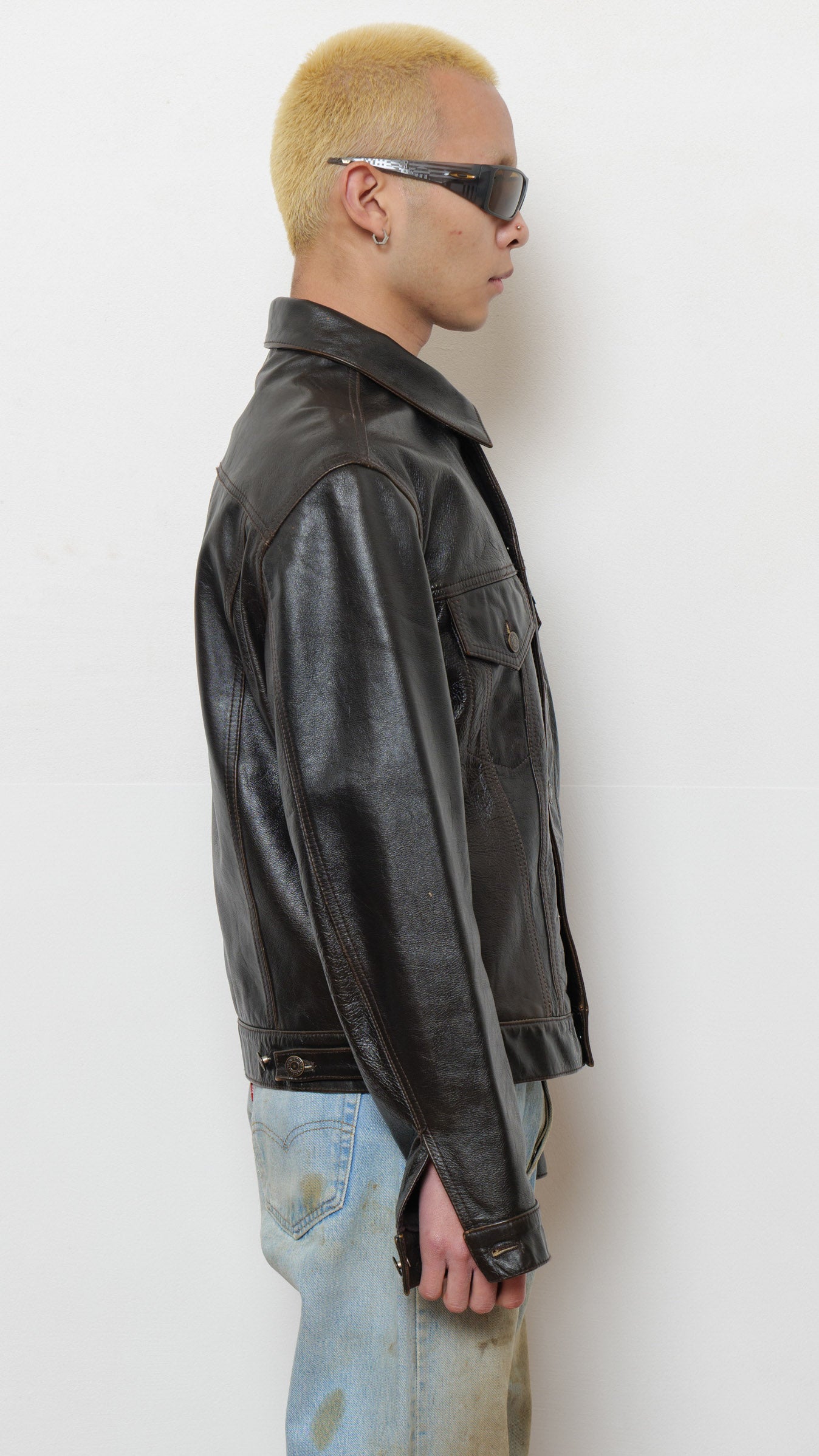 Levi’s western wear leather trucker jacket
