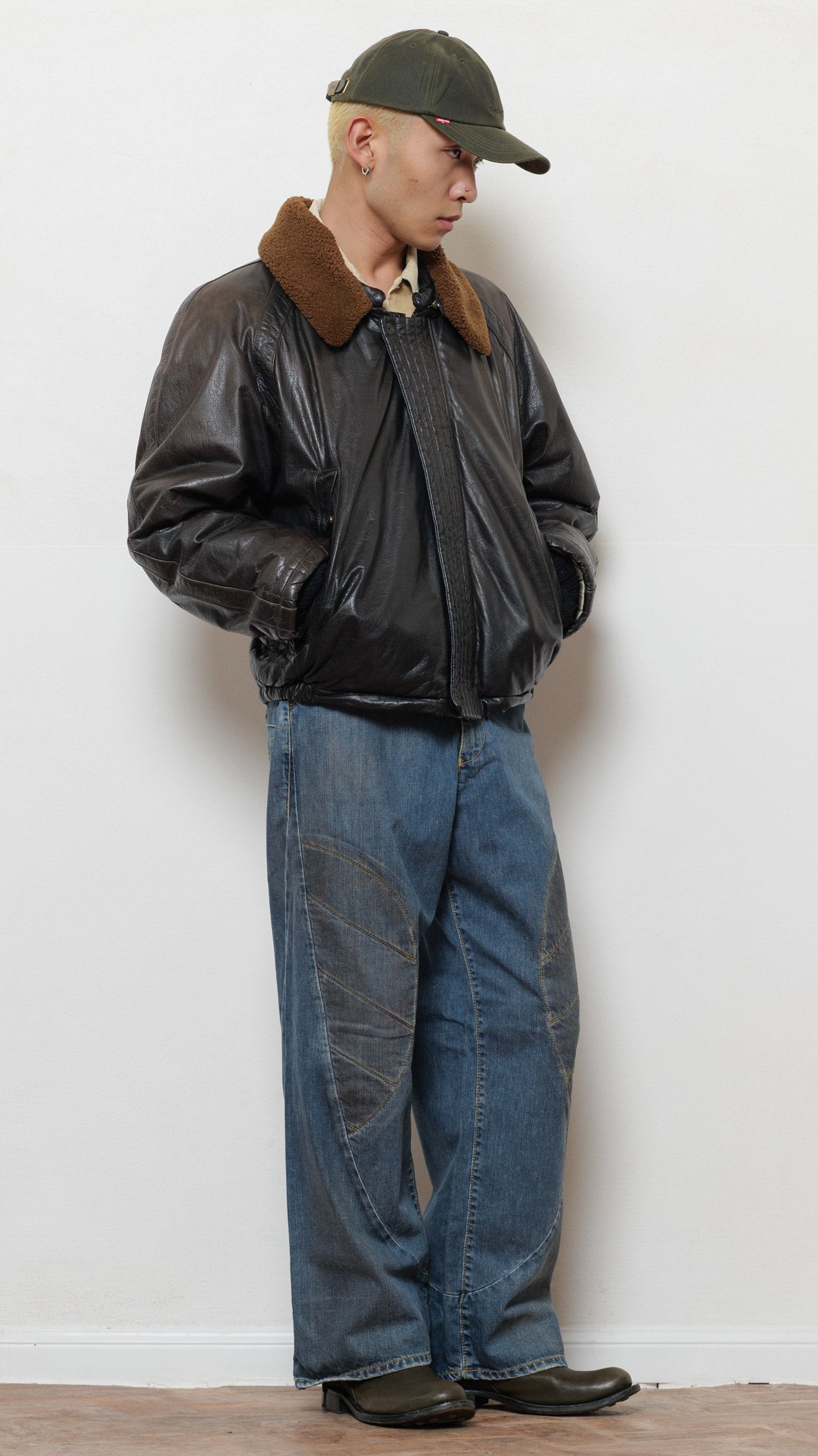 Boneville 1980’s leather bomber jacket