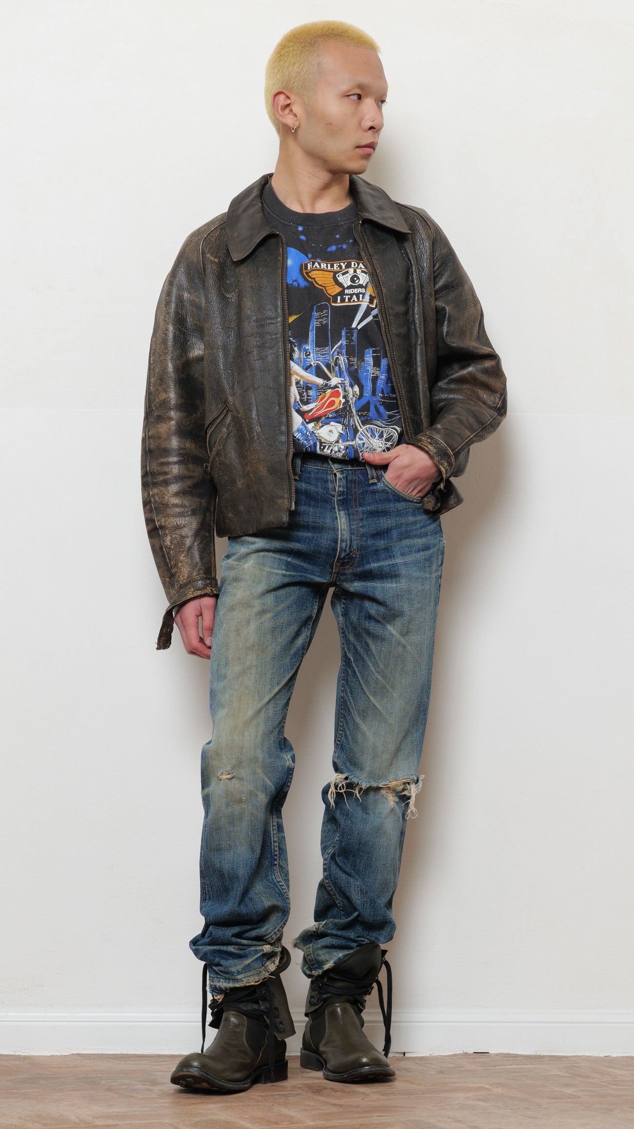 1950’s distressed leather jacket