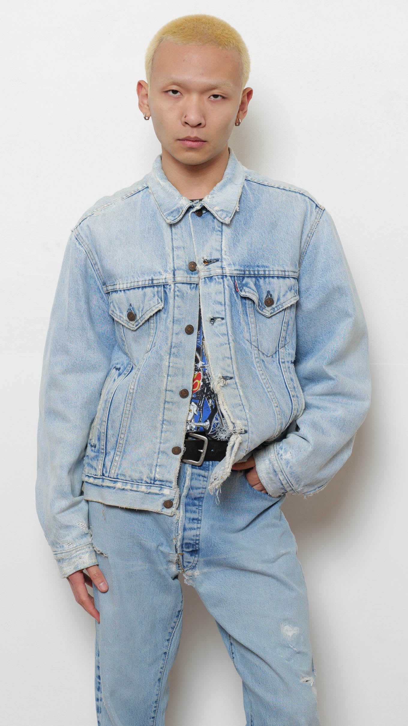 Levi’s 1980’s padded trucker distressed jacket