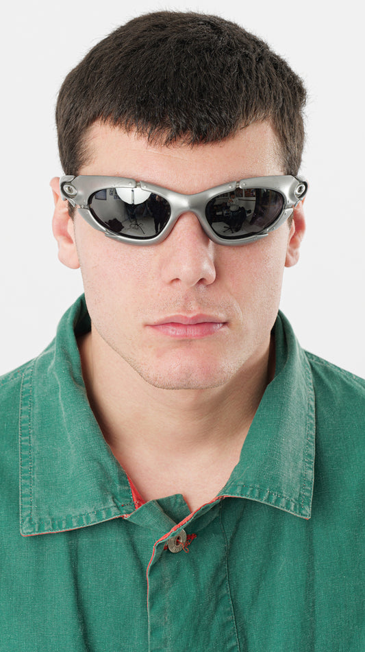 OAKLEY 2000s PLATE DARK SILVER IRIDIUM SUNGLASSES