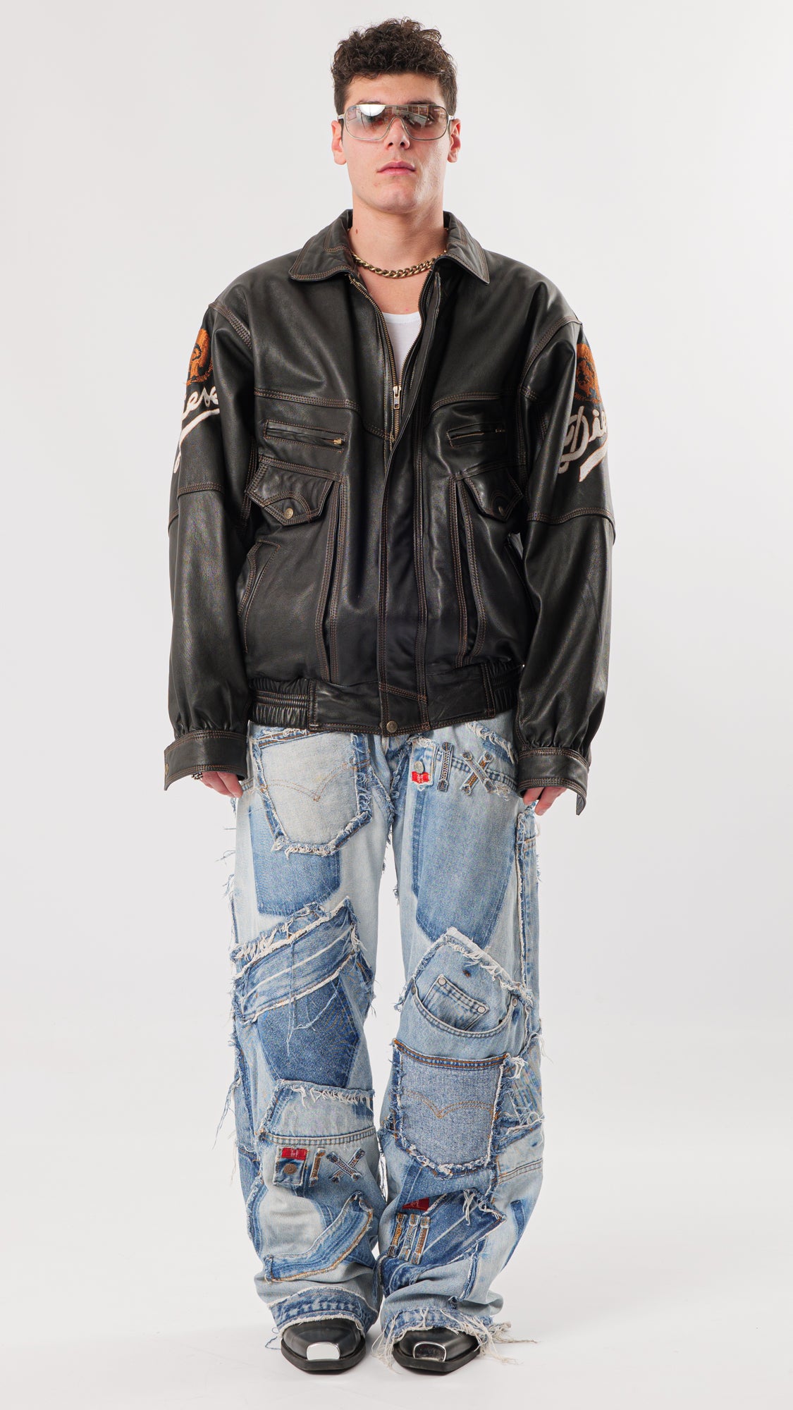 1990s DIESEL LEATHER JACKET (L)