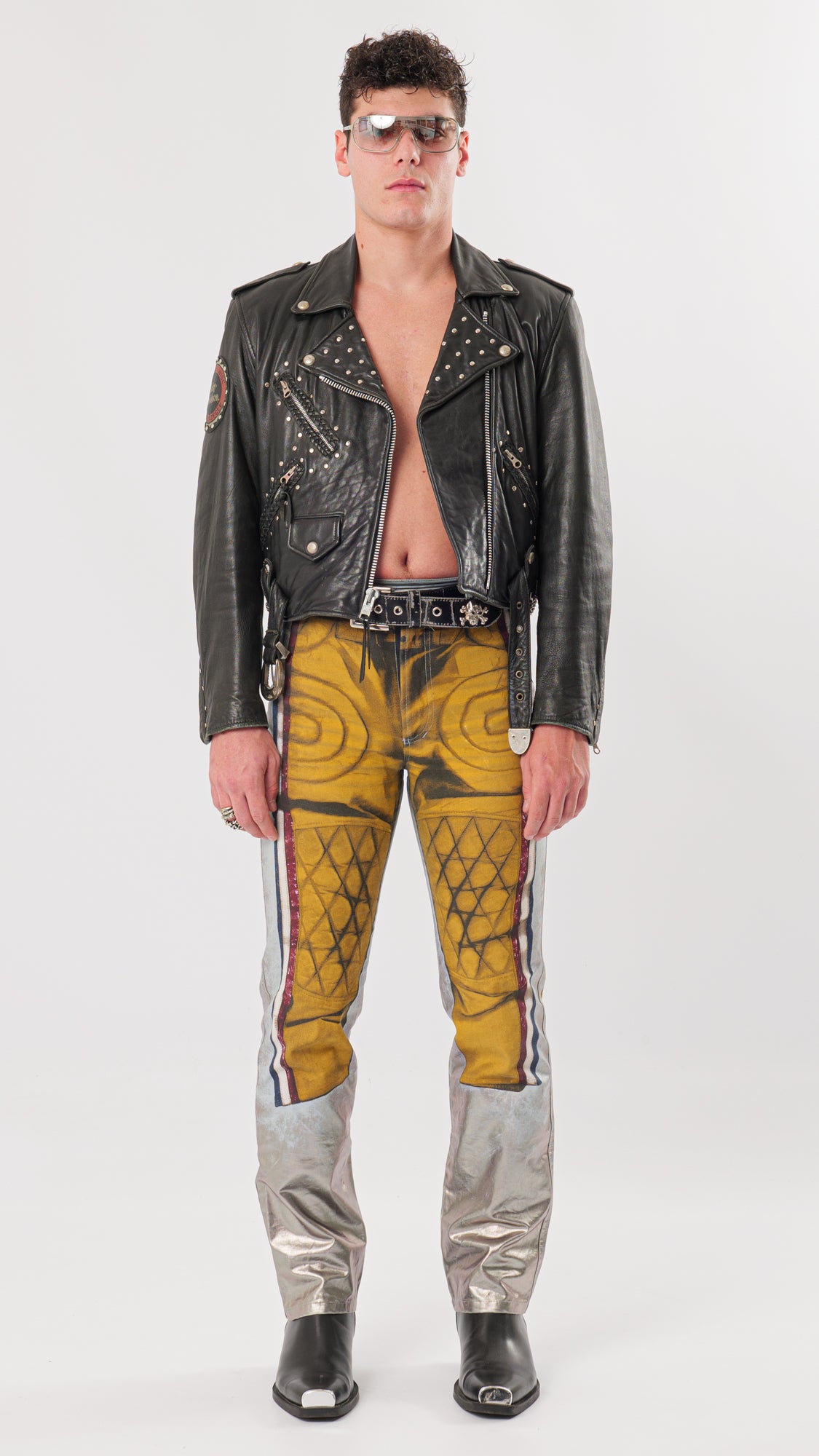 JEAN PAUL GAULTIER AW1999 RUNWAY TROMPE D’OEIL LEATHER PRINTED PANTS