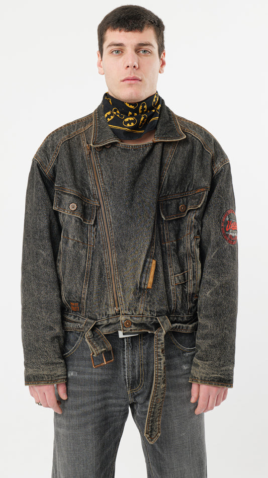 1980s MOTORCYCLE DENIM JACKET (M)