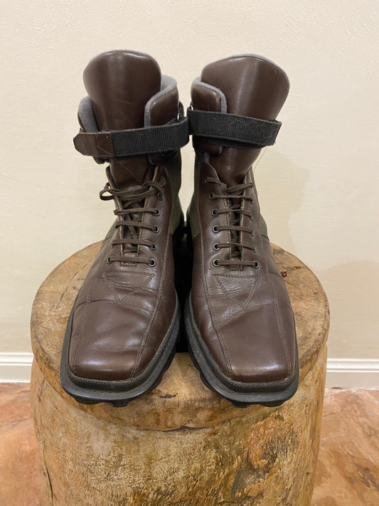 1990’s Miu Miu leather/canvas boots