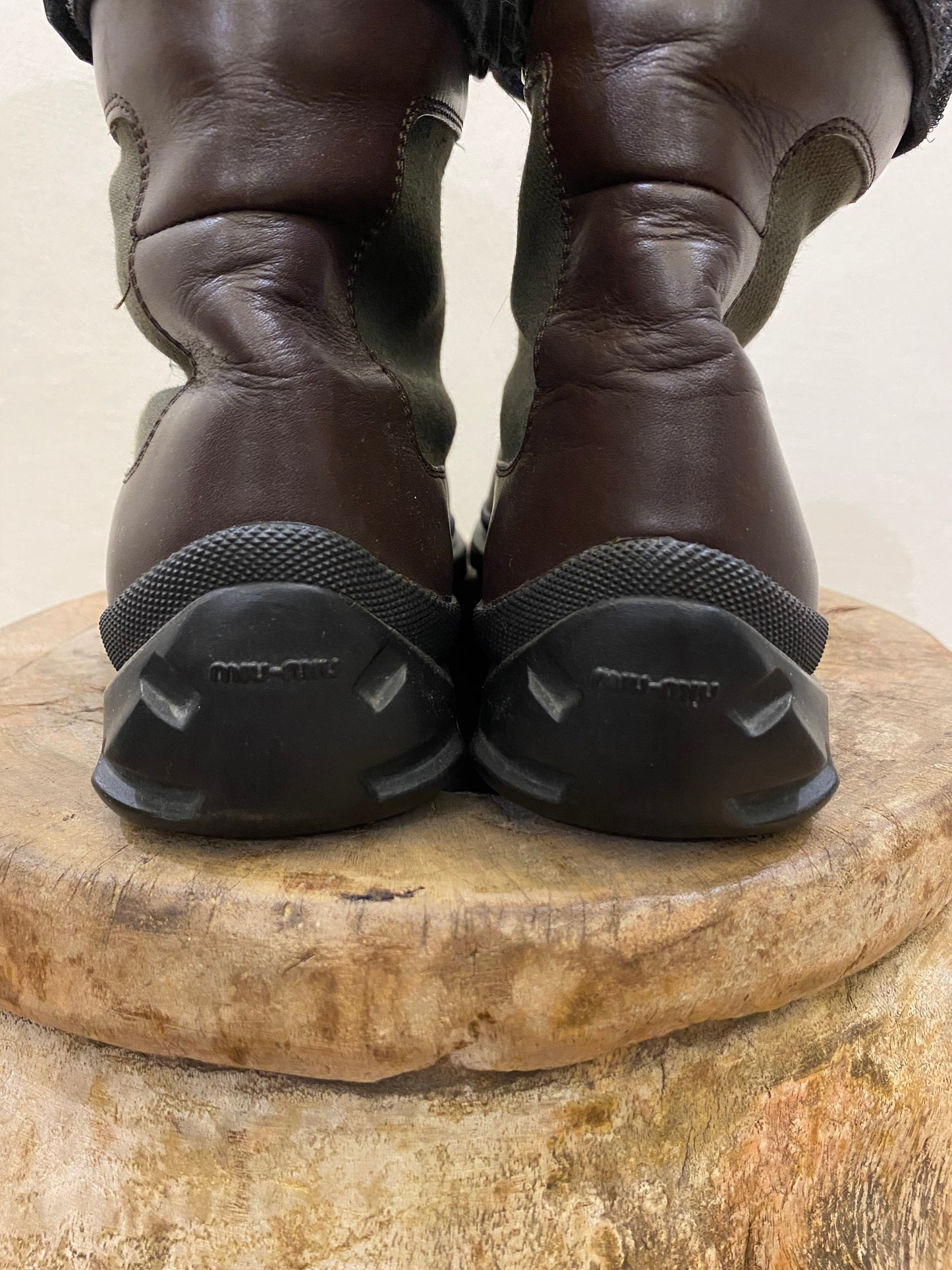1990’s Miu Miu leather/canvas boots