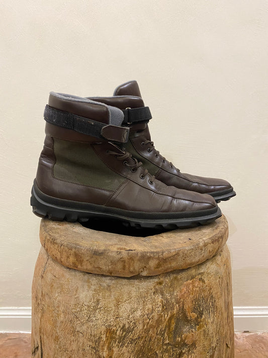 1990’s Miu Miu leather/canvas boots