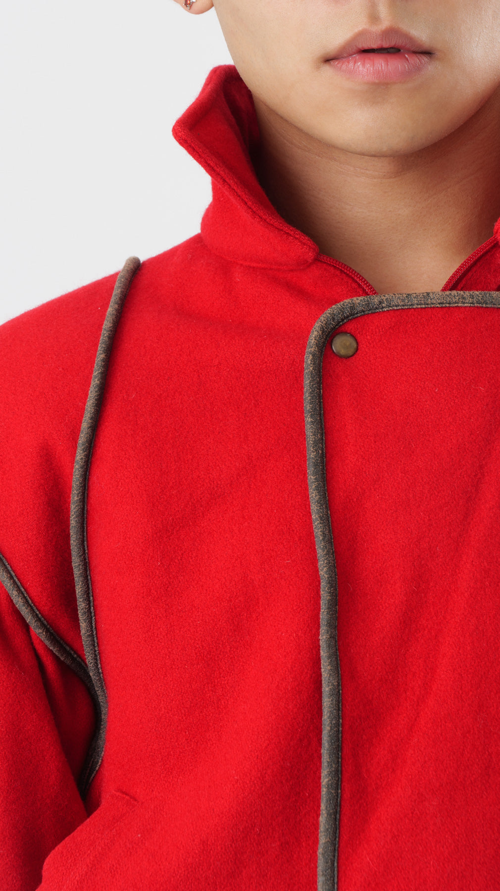 1980’s RED WOOL CROPPED BOMBER JACKET (S/M)