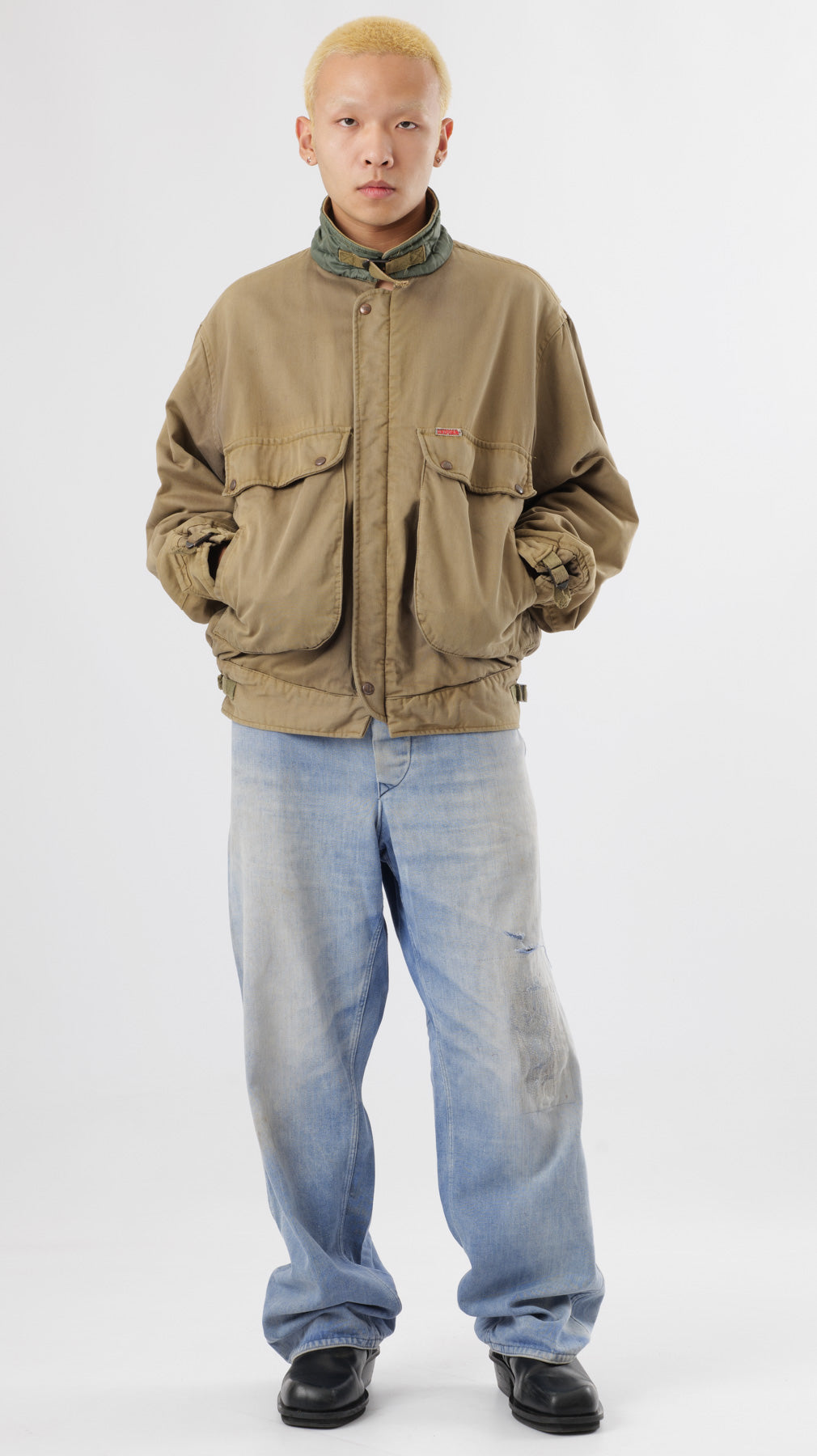 UNIFORM 1980’S SUN FADED CARGO 3D POCKET BOMBER (M/L)