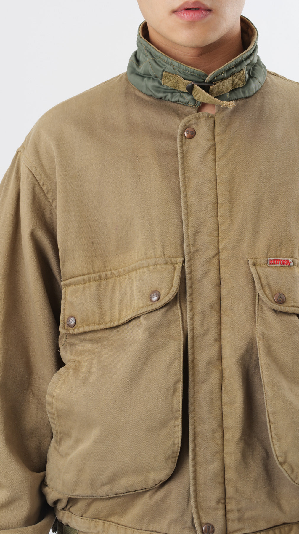 UNIFORM 1980’S SUN FADED CARGO 3D POCKET BOMBER (M/L)