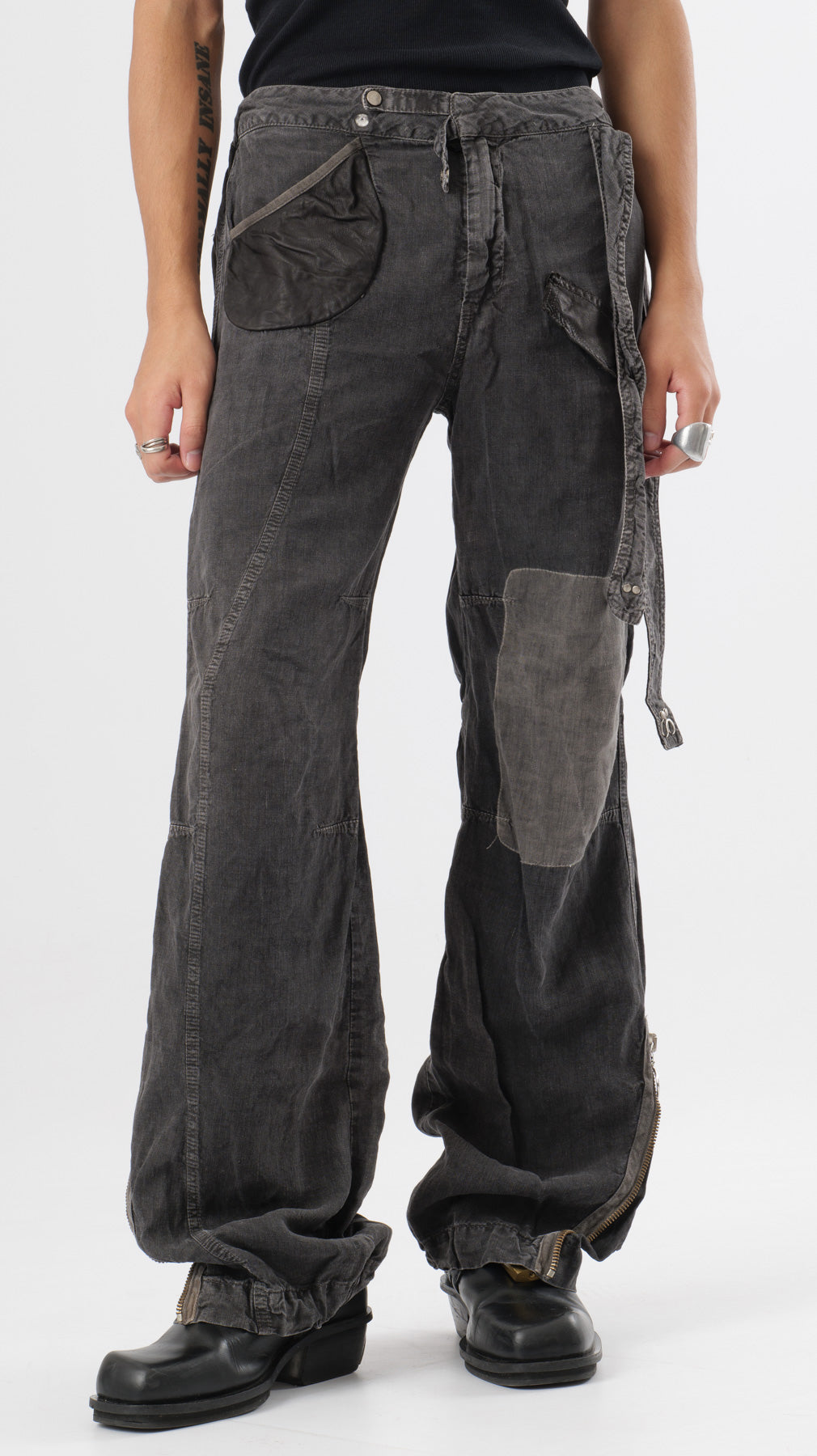 Dondup 2000s Patchwork bondage trousers (w28)