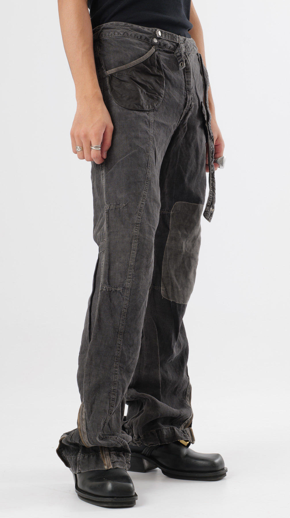 Dondup 2000s Patchwork bondage trousers (w28)