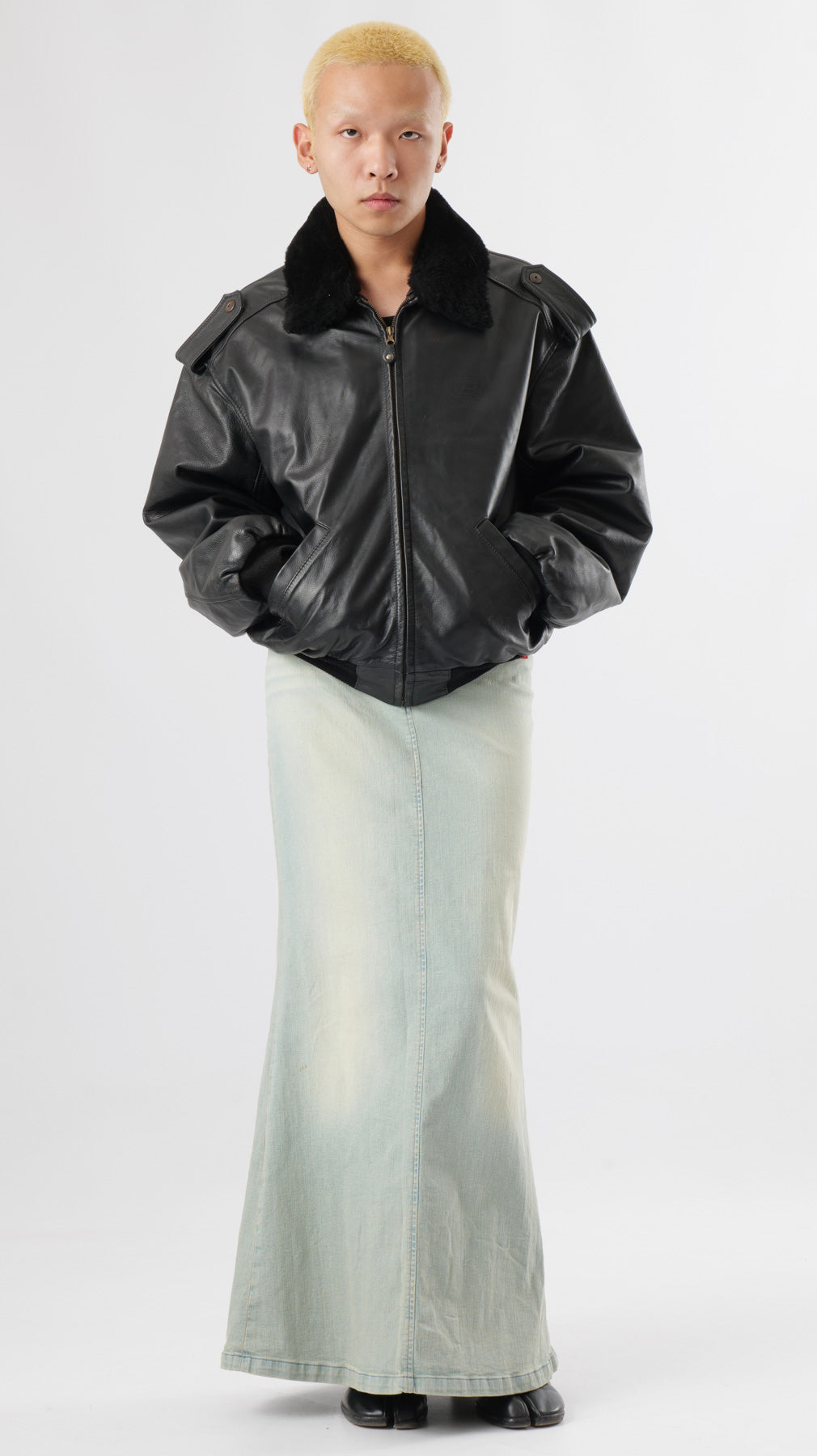 1980s Aviator Leather Cropped Jacket (M)