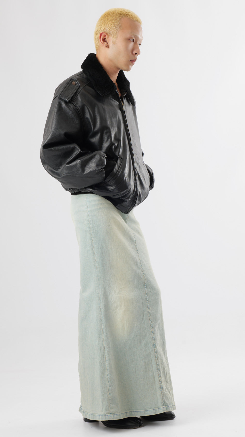 1980s Aviator Leather Cropped Jacket (M)