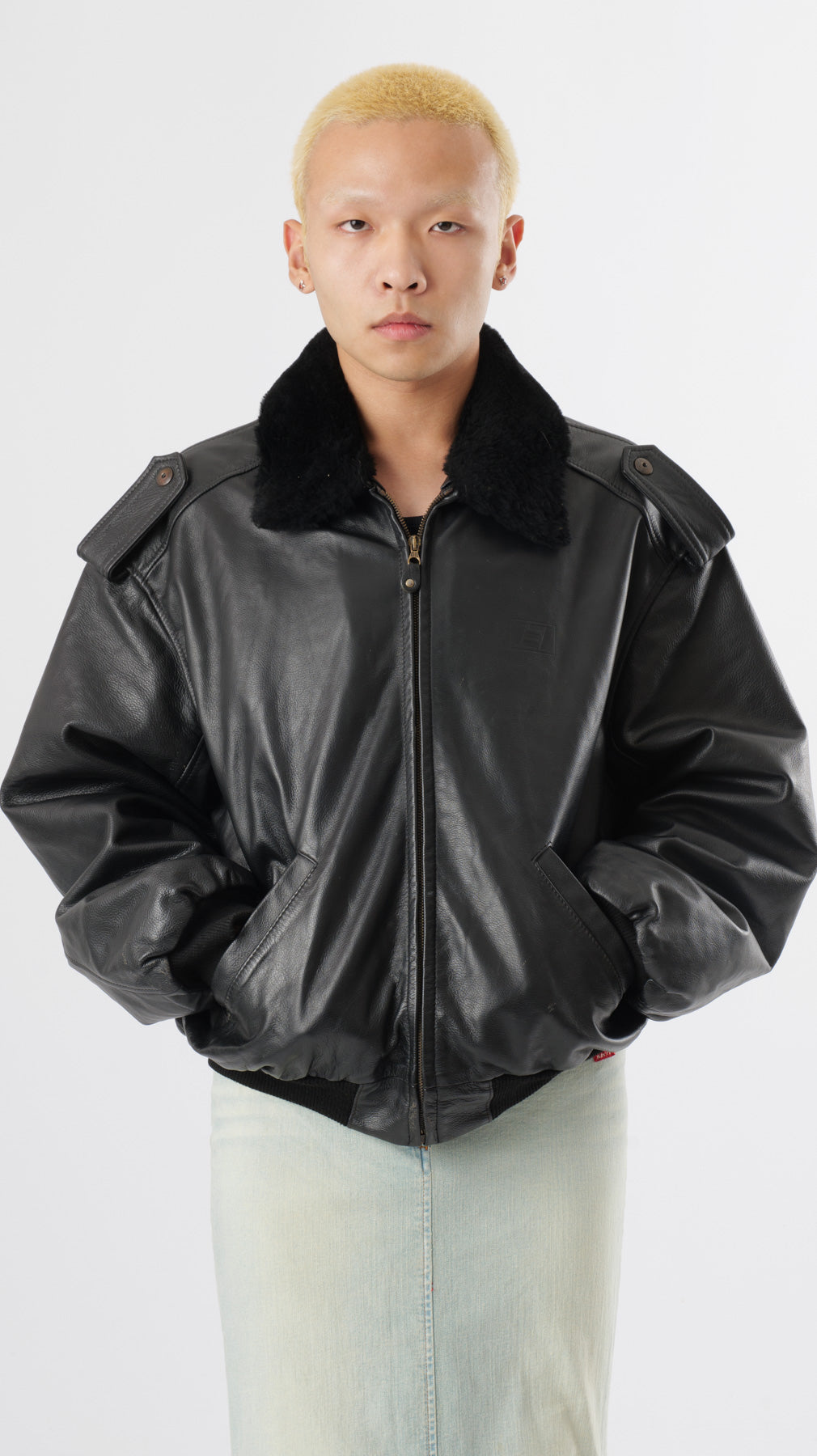 1980s Aviator Leather Cropped Jacket (M)