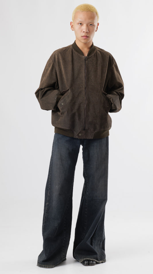 Armani 1990s Leather Bomber jacket (L)