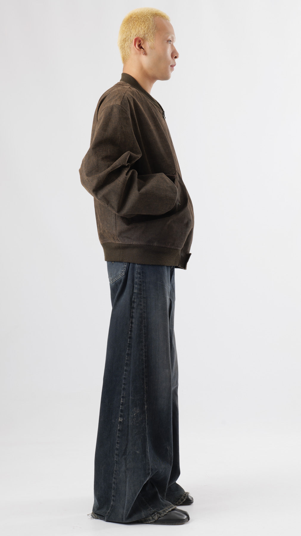 Armani 1990s Leather Bomber jacket (L)