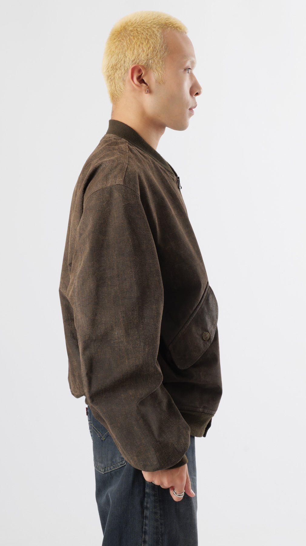 Armani 1990s Leather Bomber jacket (L)