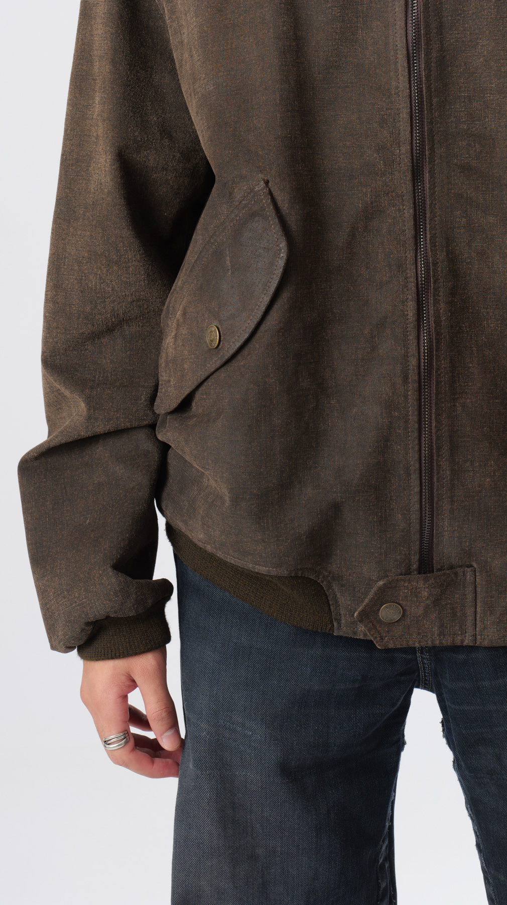 Armani 1990s Leather Bomber jacket (L)