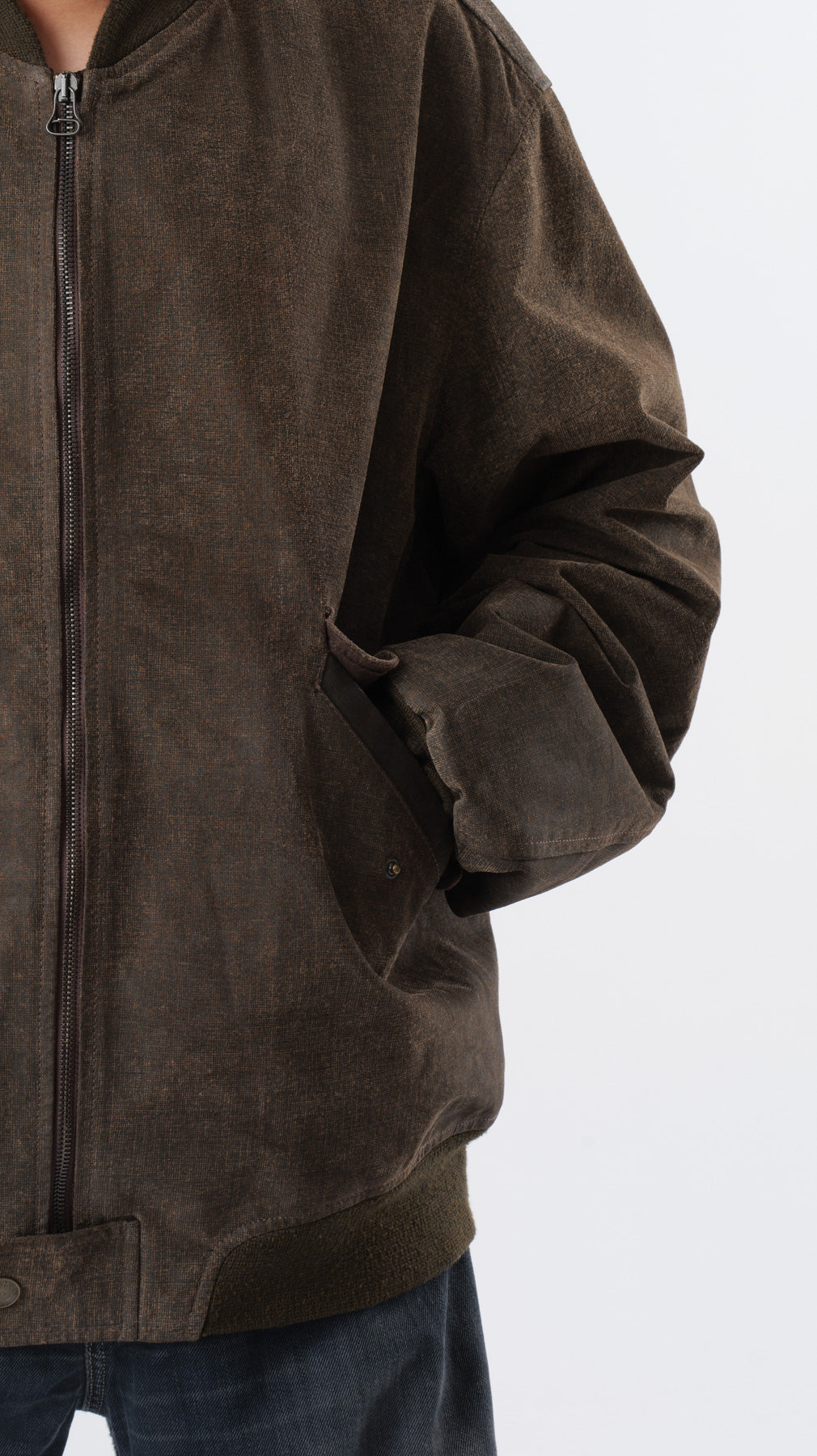 Armani 1990s Leather Bomber jacket (L)