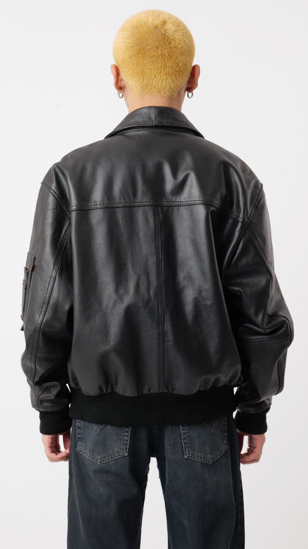 Alpha Industries Flight Leather Bomber Jacket (XL)