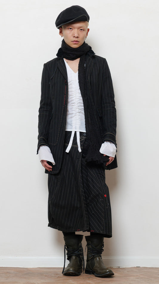 Marithè François Girbaud striped avantgarde suit