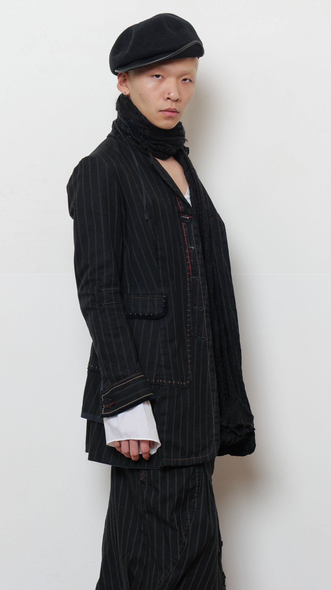 Marithè François Girbaud striped avantgarde suit