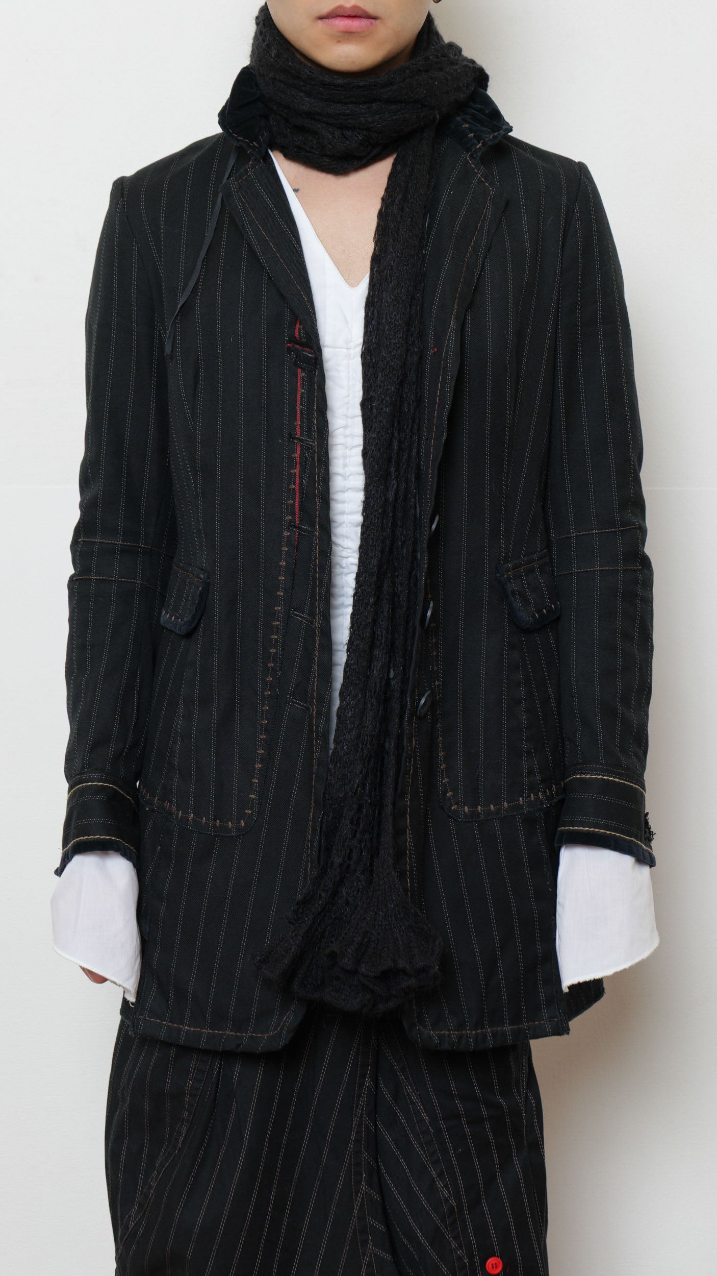 Marithè François Girbaud striped avantgarde suit