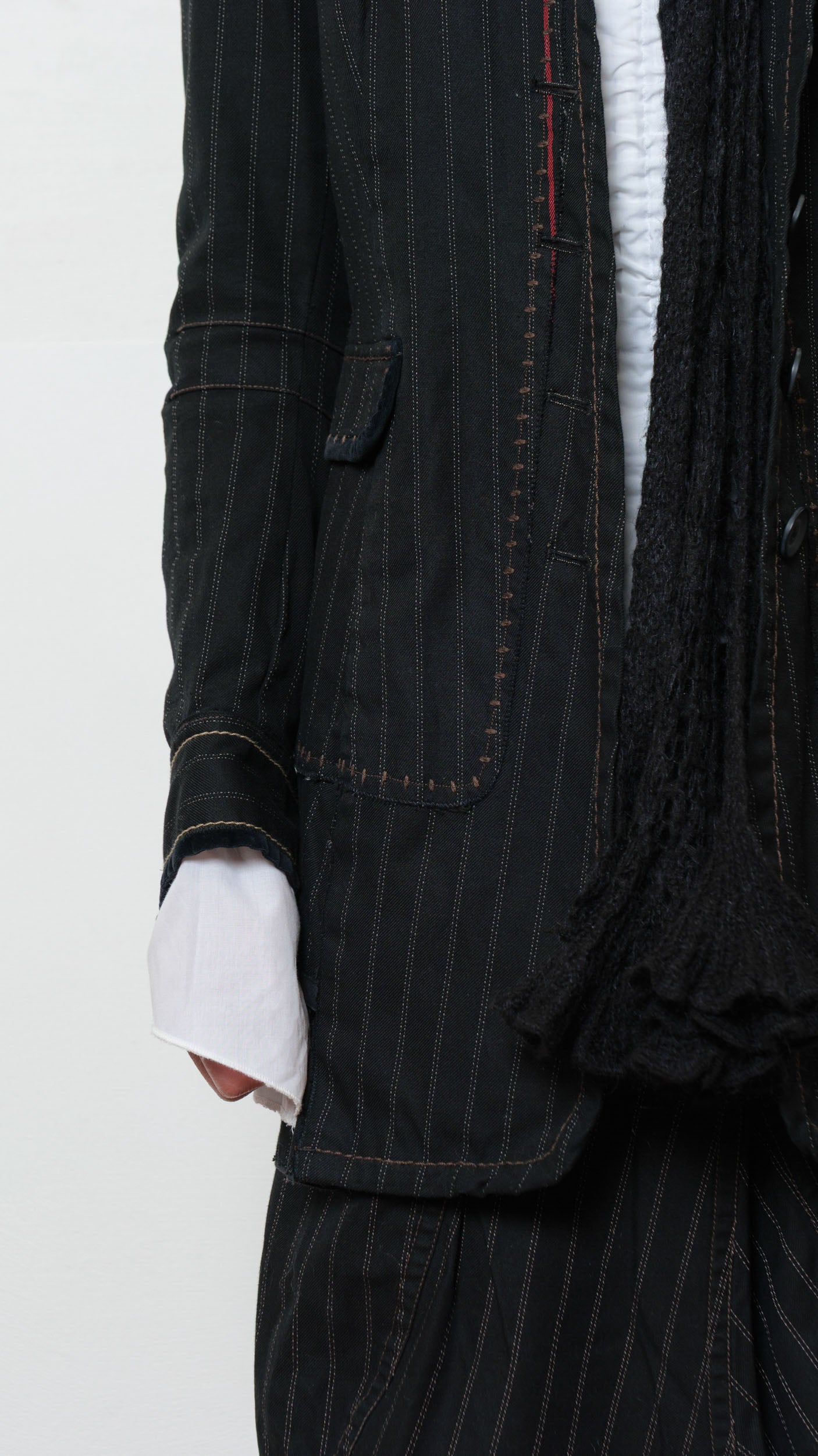 Marithè François Girbaud striped avantgarde suit