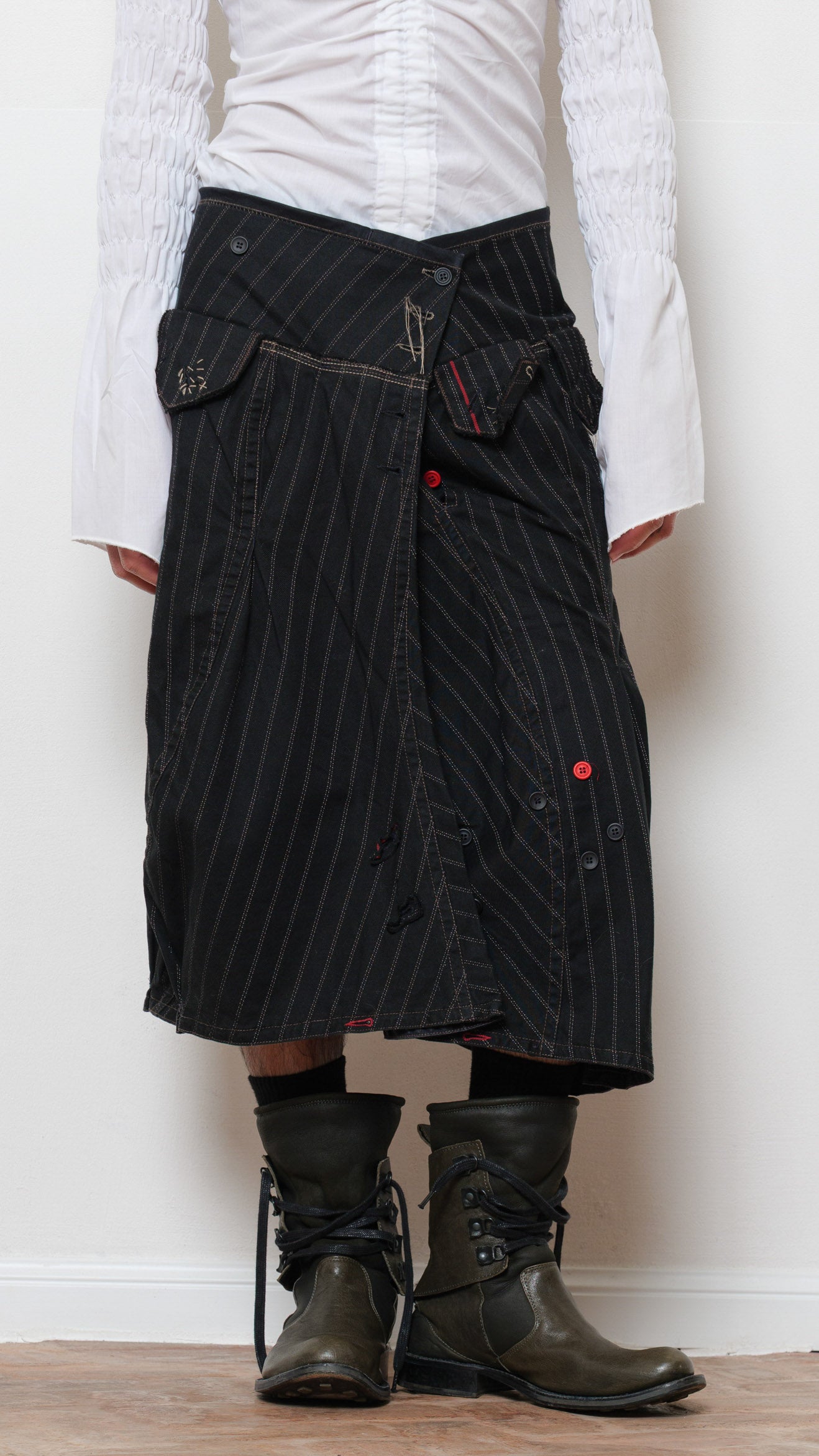 Marithè François Girbaud striped avantgarde suit