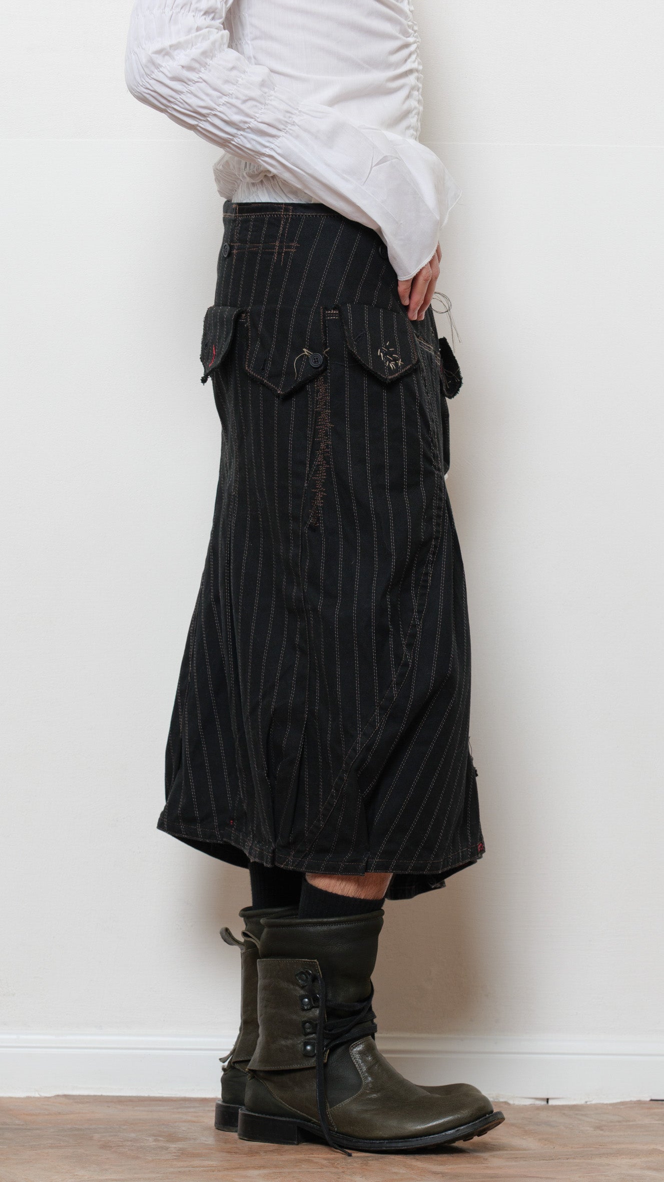Marithè François Girbaud striped avantgarde suit