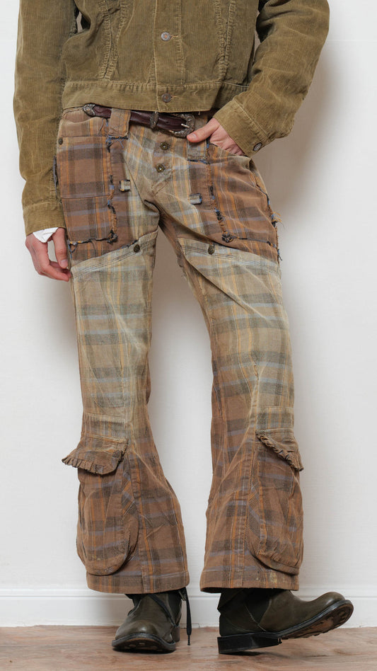 Marithé François Girbaud checkered pocket trousers