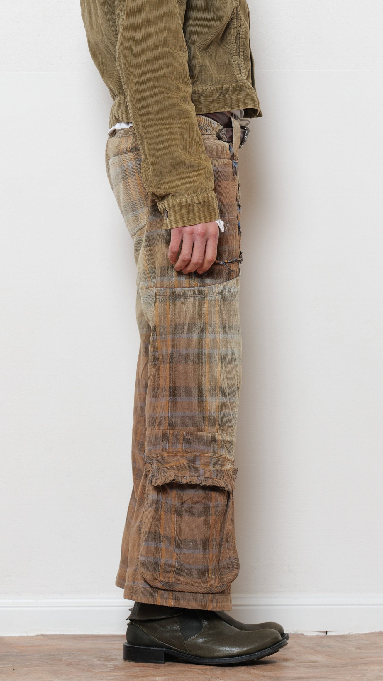 Marithé François Girbaud checkered pocket trousers