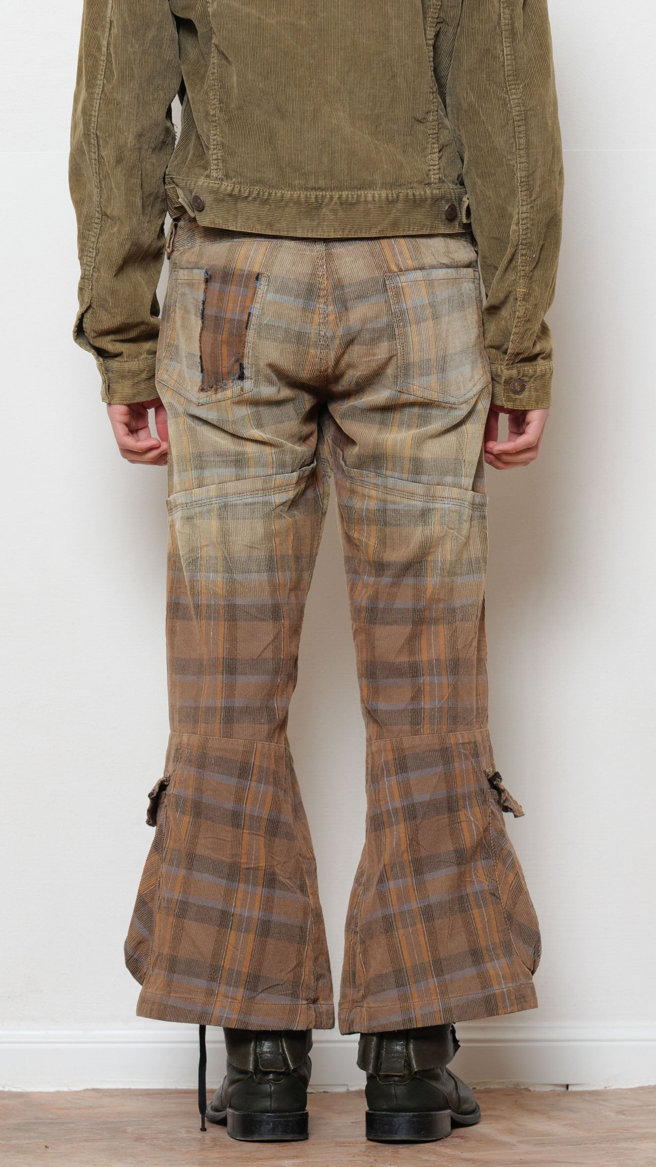 Marithé François Girbaud checkered pocket trousers