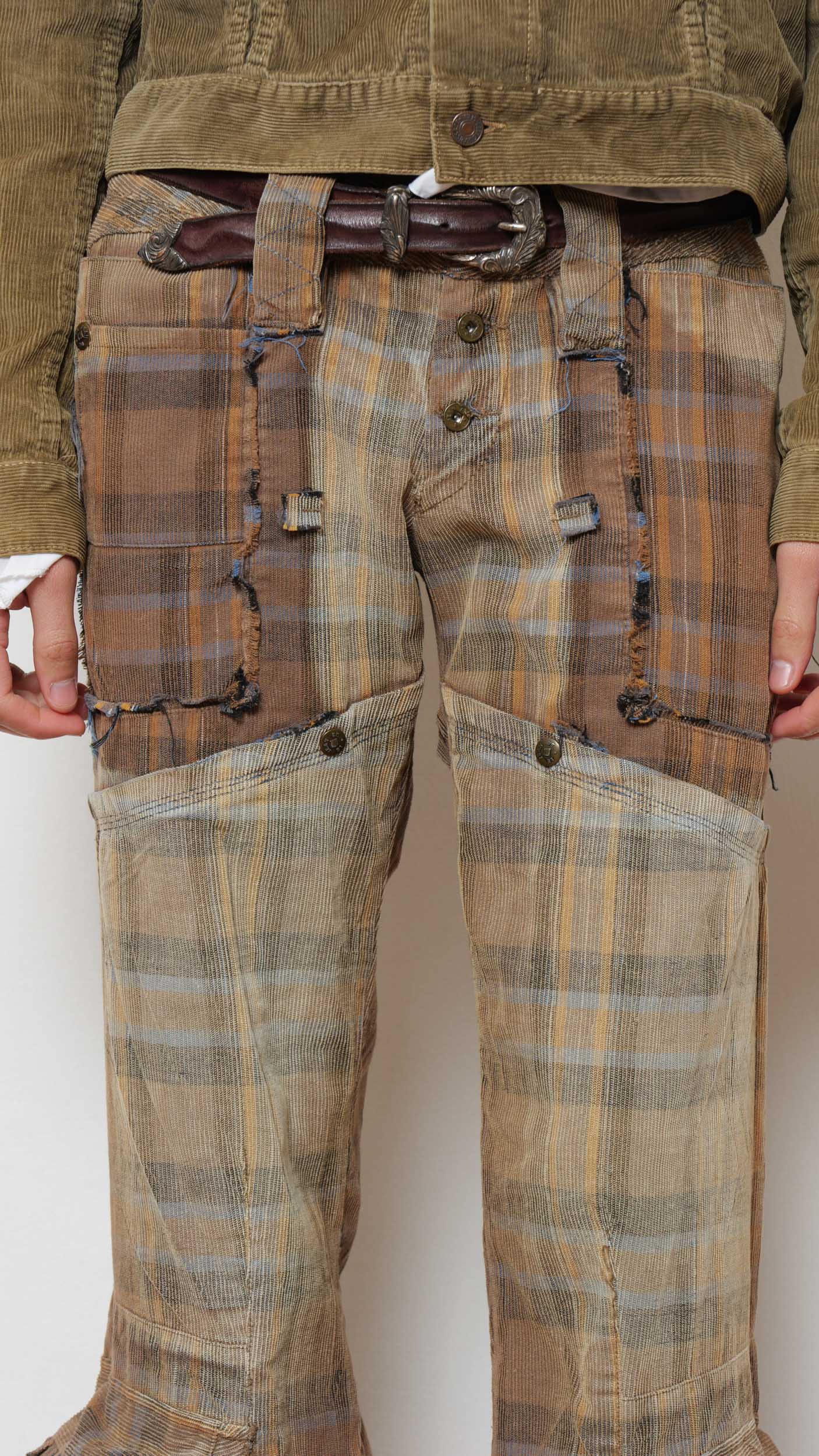 Marithé François Girbaud checkered pocket trousers