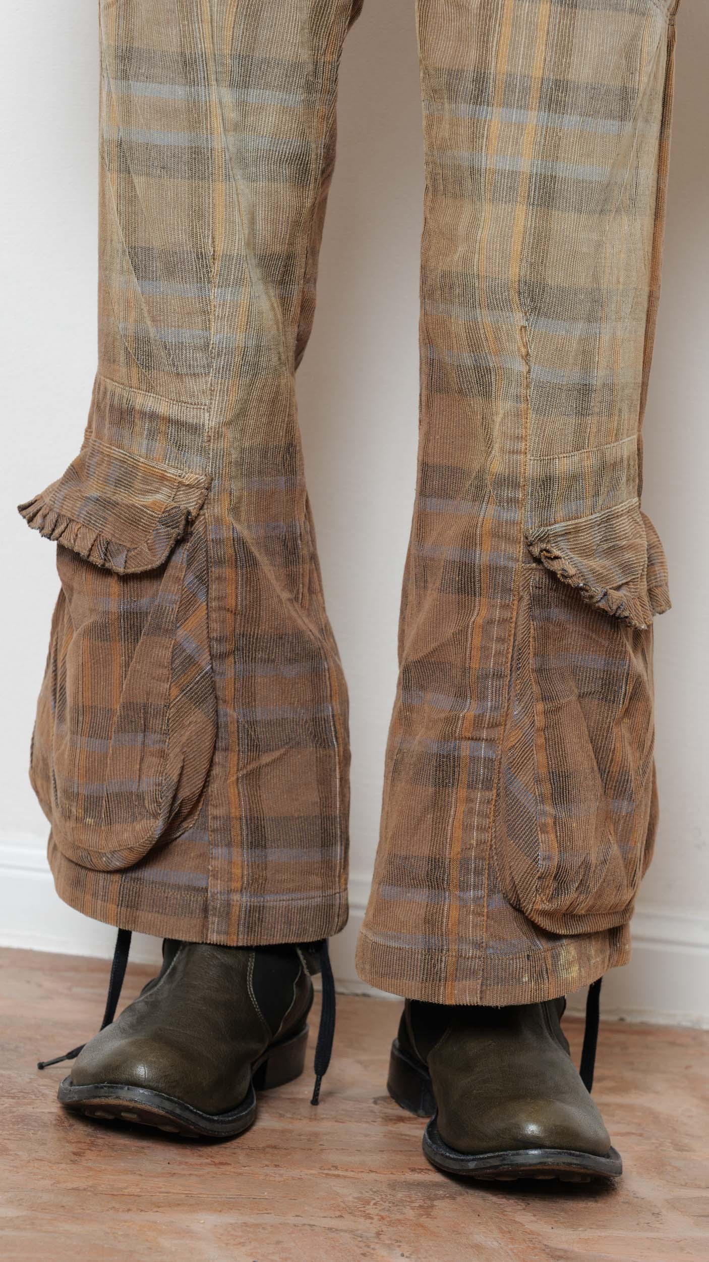 Marithé François Girbaud checkered pocket trousers