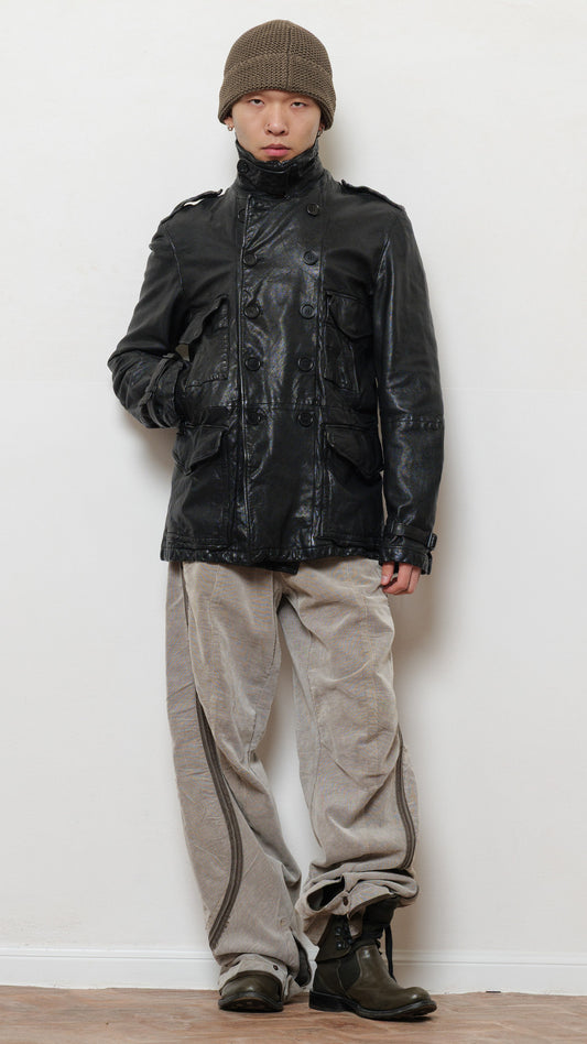 C.P Company black leather coat