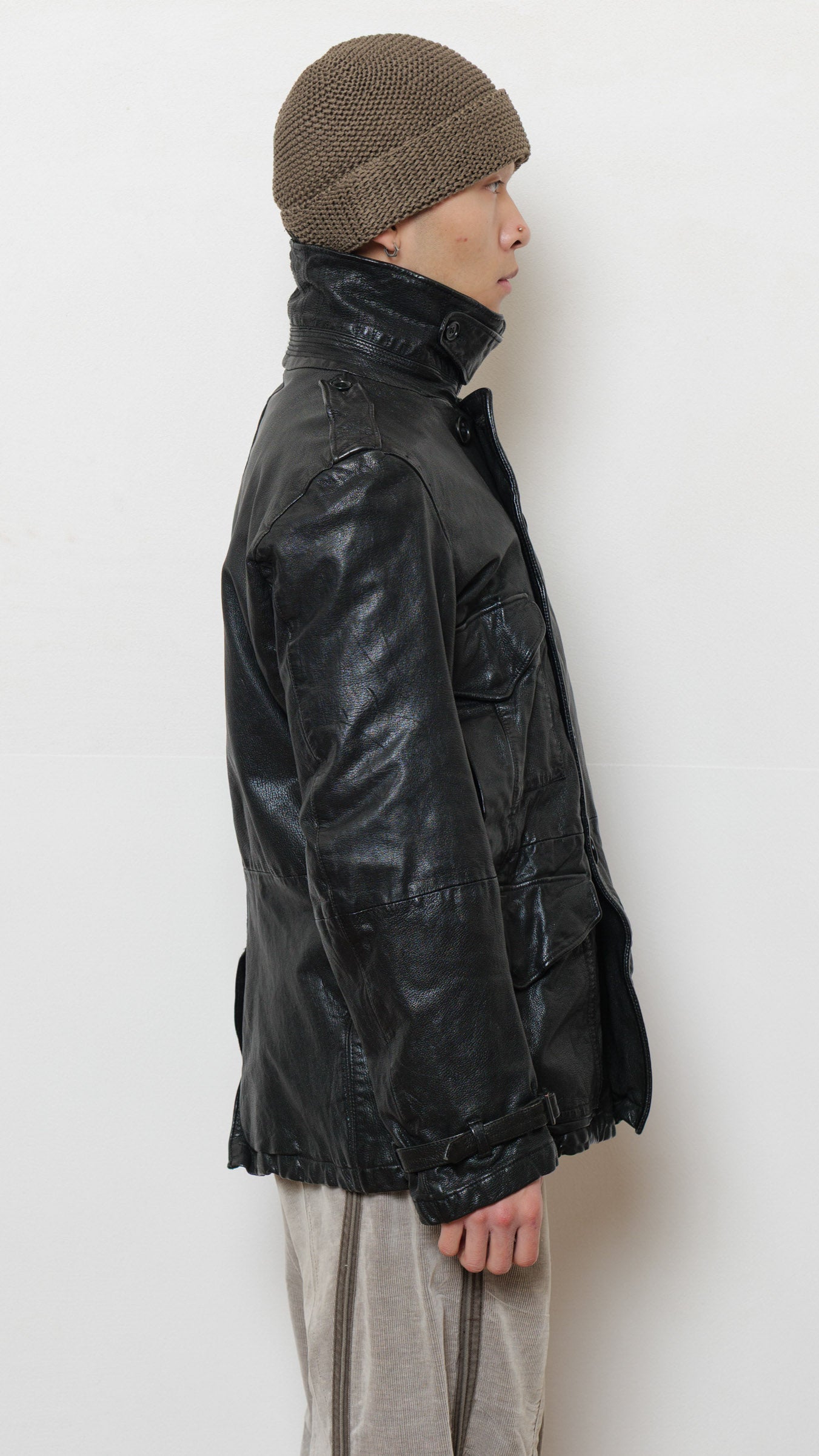 C.P Company black leather coat