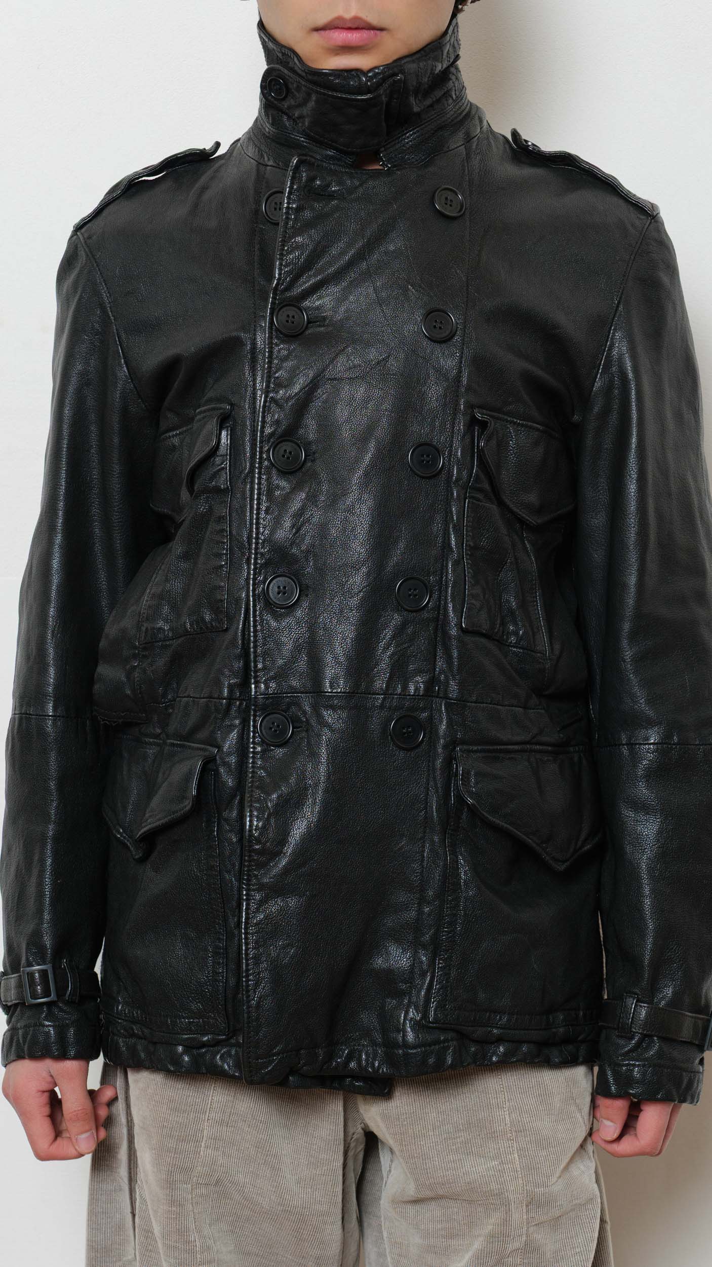 C.P Company black leather coat