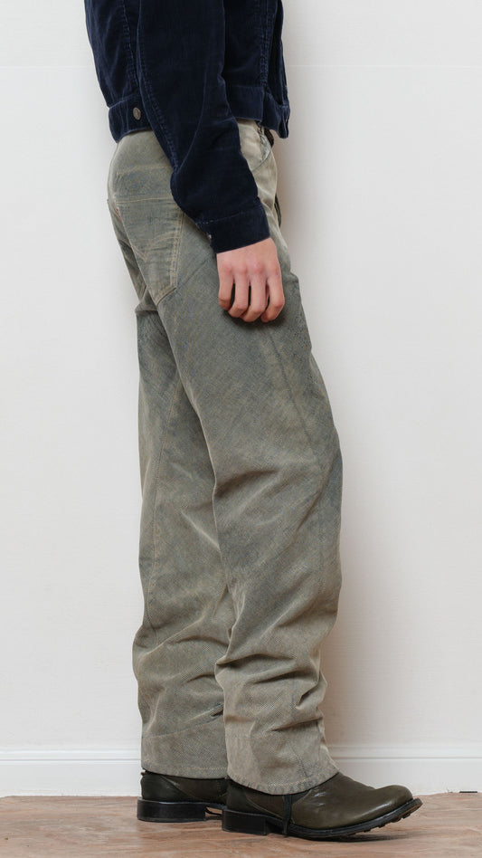 Levi’s engineered distressed grey/green corduroy pant