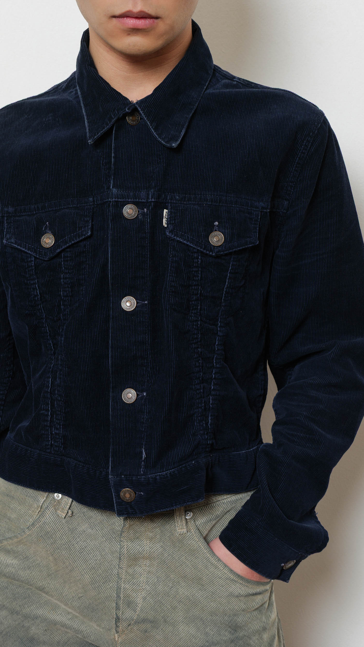 Levi’s 1970’s big E black velvet jacket