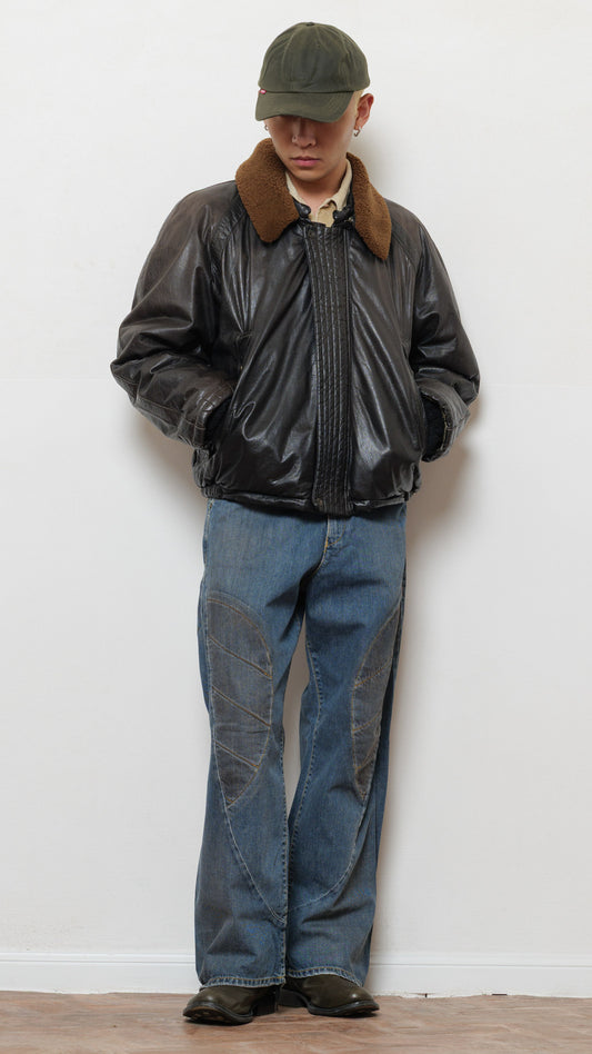 Boneville 1980’s leather bomber jacket