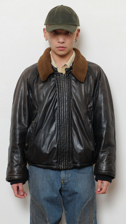 Boneville 1980’s leather bomber jacket