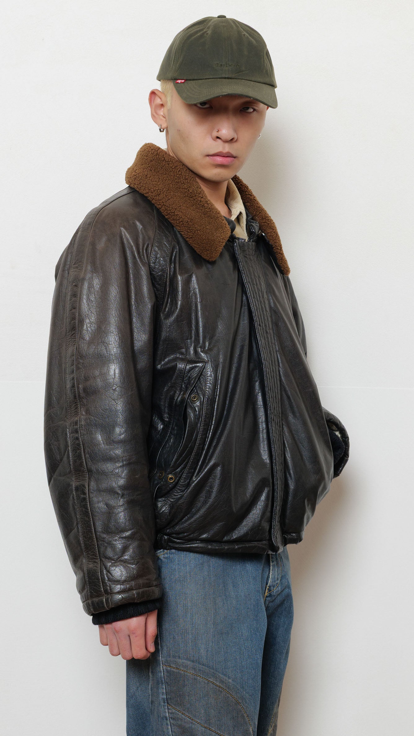Boneville 1980’s leather bomber jacket