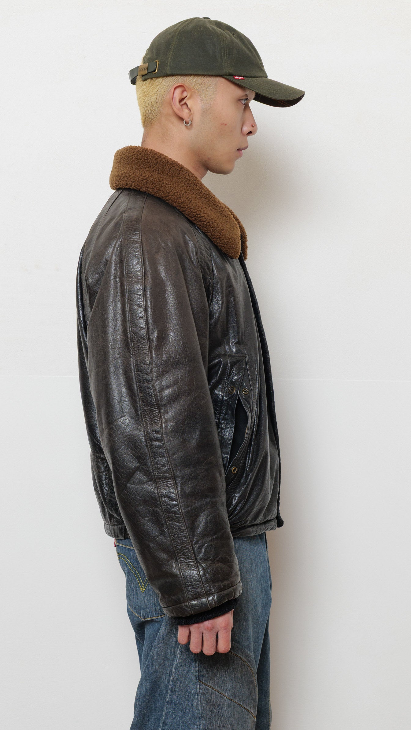 Boneville 1980’s leather bomber jacket