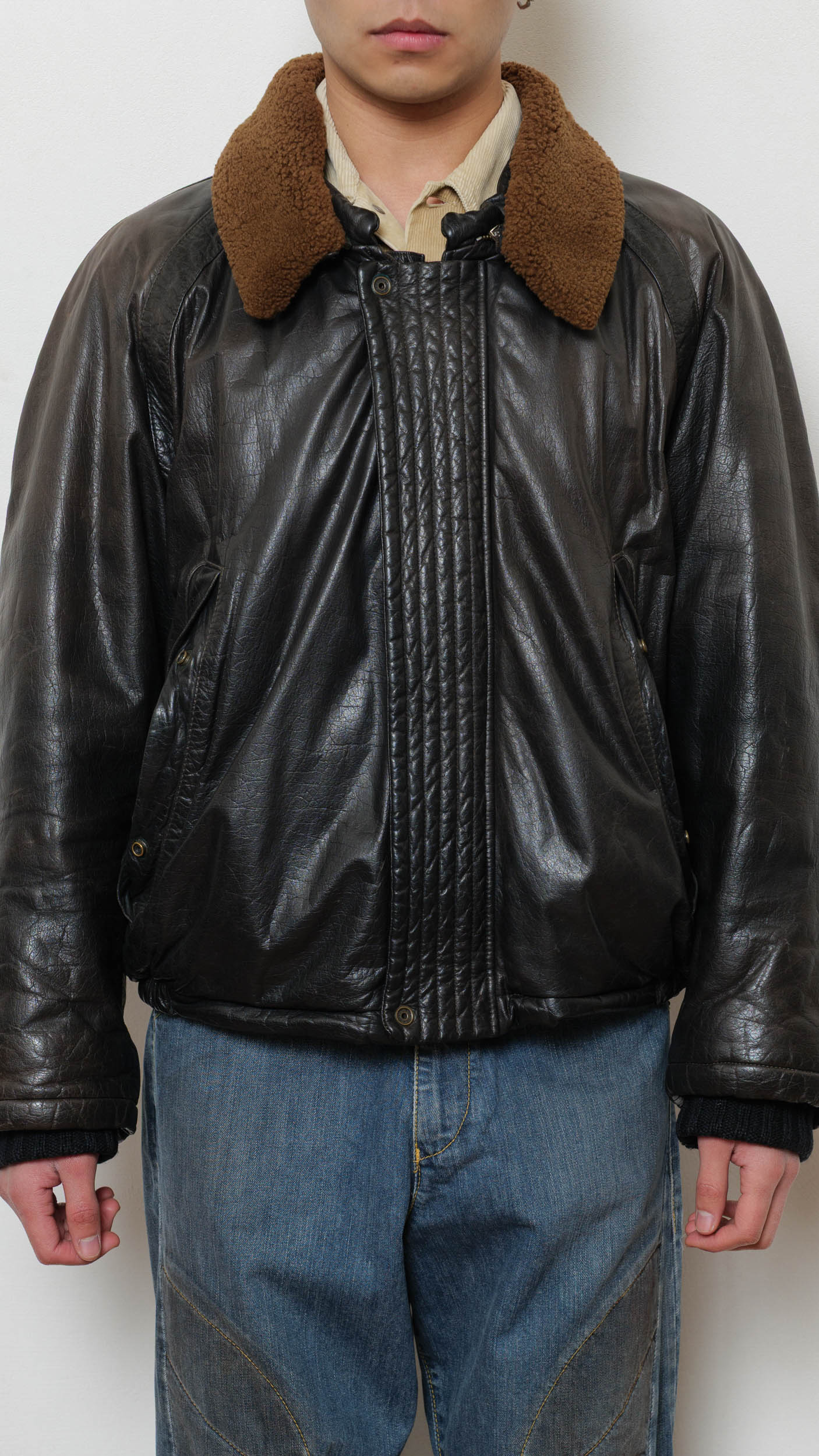 Boneville 1980’s leather bomber jacket