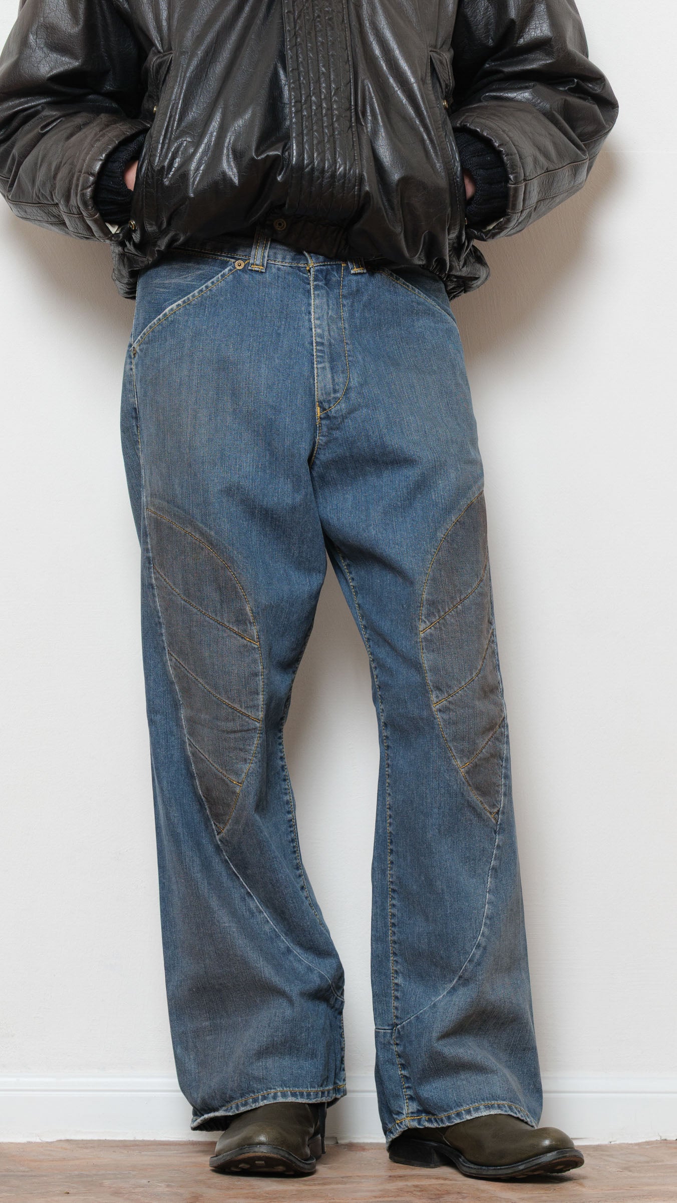 Levi’s engineered knee moto patch jeans