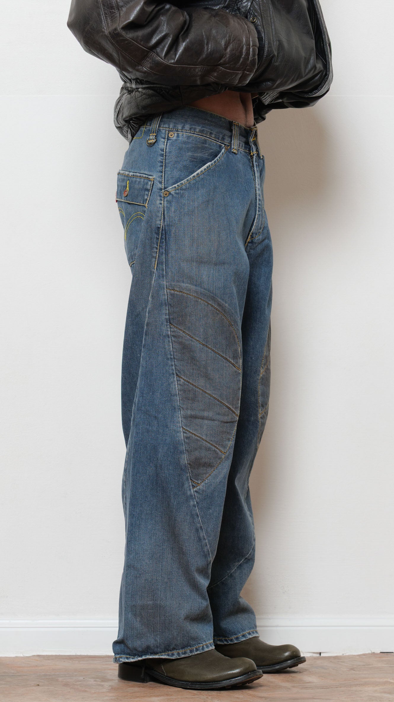 Levi’s engineered knee moto patch jeans